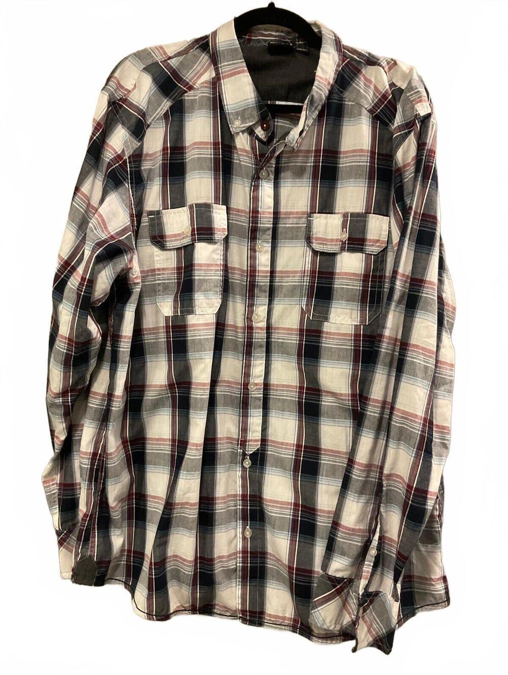 Burnside mens long sleeve plaid dress shirt size 2XL